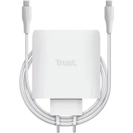 Trust Maxo Cargador de Pared GaN 100W con 2x USB-C y Cable de 2m Blanco
